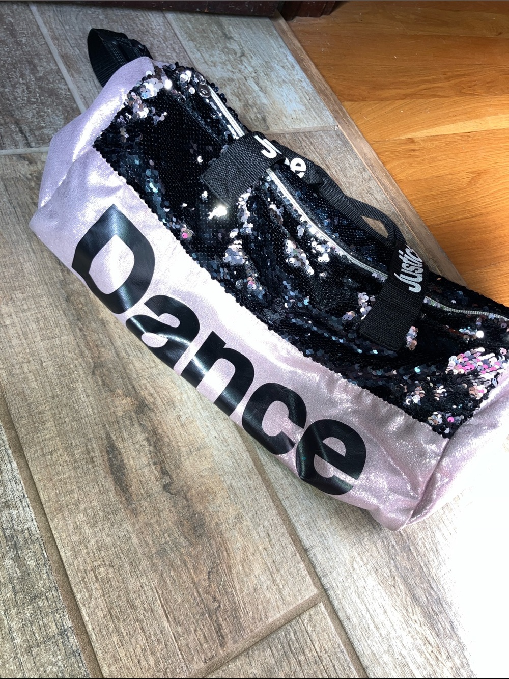 JUSTICE SEQUIN FLIP DANCE BAG DUFFEL VIRAL COLLEGIATE DANCE MOM RECITAL